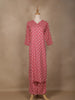 Pink Floral Designed Cotton Salwar Suit - Diadem