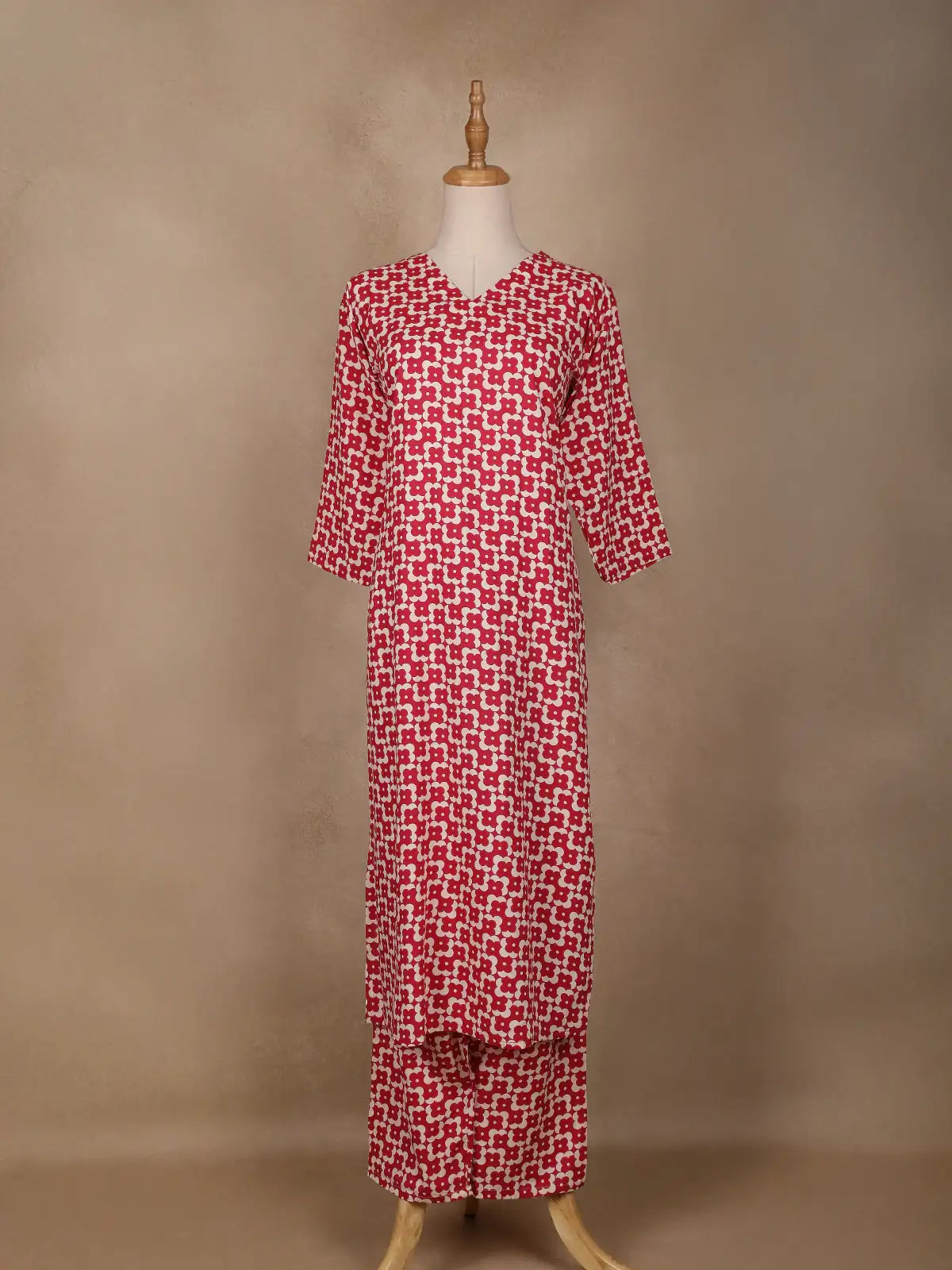 Pink Floral Designed Cotton Salwar Suit - Diadem