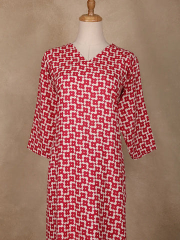 Pink Floral Designed Cotton Salwar Suit - Diadem