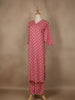 Pink Floral Designed Cotton Salwar Suit - Diadem