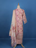 Pink Floral Designed Cotton Salwar Suit - Diadem