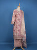 Pink Floral Designed Cotton Salwar Suit - Diadem