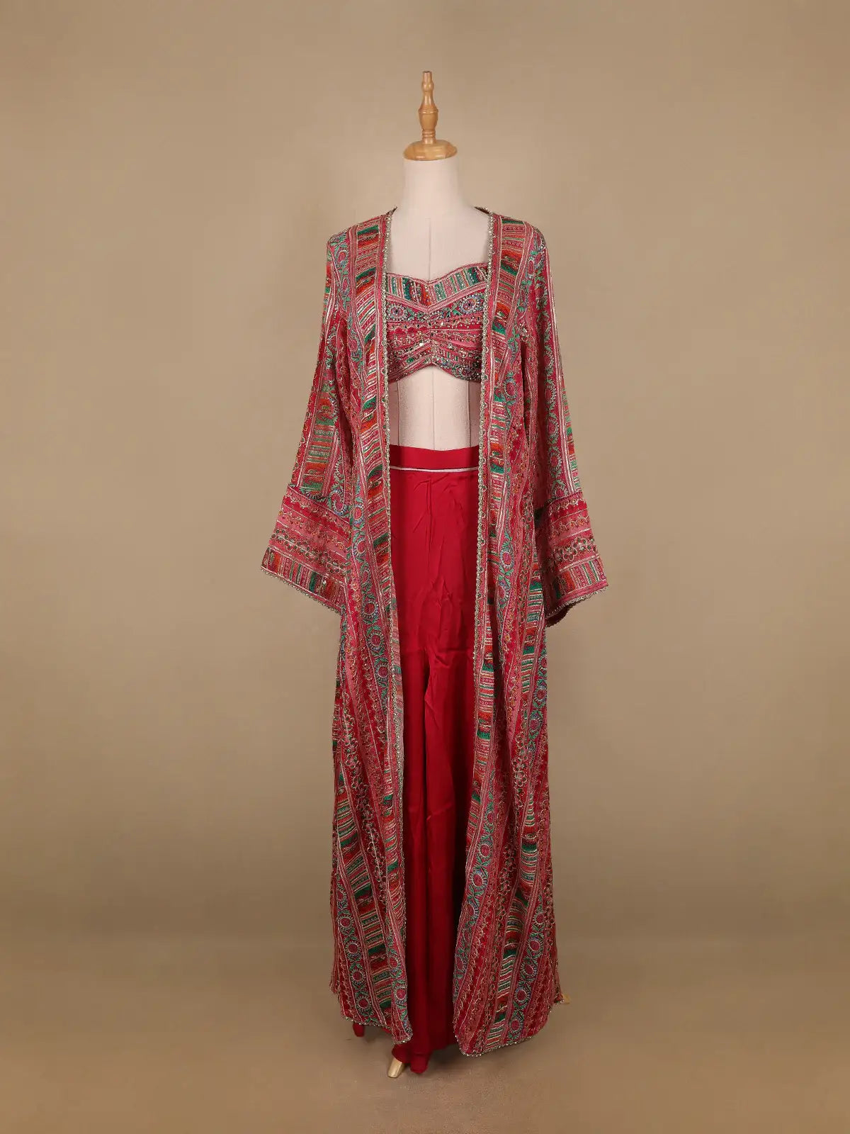 Pink Floral Designed Georgette Palazzo Salwar Suit - Diadem