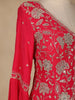 Pink Floral Designed Georgette Palazzo Salwar Suit - Diadem