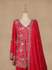 Pink Floral Designed Georgette Palazzo Salwar Suit - Diadem
