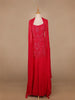 Pink Floral Designed Georgette Sharara Salwar Suit - Diadem