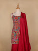 Pink Floral Designed Georgette Sharara Salwar Suit - Diadem