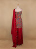 Pink Floral Designed Georgette Sharara Salwar Suit - Diadem