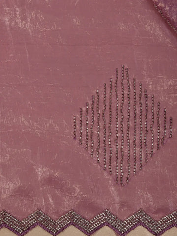 Pink Floral Designed Organza Designer Saree - Diadem