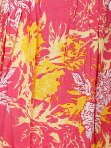 Pink Floral Design Printed Cotton Salwar Suit - Diadem