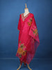 Pink Floral Designed Raw Silk Salwar Suit - Diadem