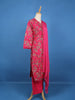 Pink Floral Designed Raw Silk Salwar Suit - Diadem