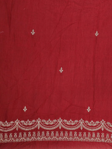 Pink Floral Designed Satin Fancy Saree - Diadem