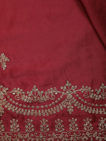 Pink Floral Designed Satin Fancy Saree - Diadem