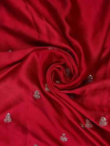 Pink Floral Designed Satin Saree - Diadem