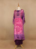 Pink Floral Designed Semi Silk Kaftan Suit - Diadem