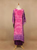 Pink Floral Designed Semi Silk Kaftan Suit - Diadem
