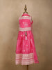 Pink Floral Designed Semi Silk Lehenga - Diadem