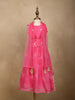Pink Floral Designed Semi Silk Lehenga - Diadem