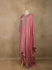 Pink Floral Designed Semi Silk Salwar Suit - Diadem