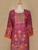Pink Floral Designed Semi Silk Salwar Suit - Diadem