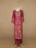 Pink Floral Designed Semi Silk Salwar Suit - Diadem
