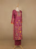 Pink Floral Designed Semi Silk Salwar Suit - Diadem