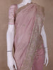 Pink Floral Designed Tissue Organza Saree - Diadem