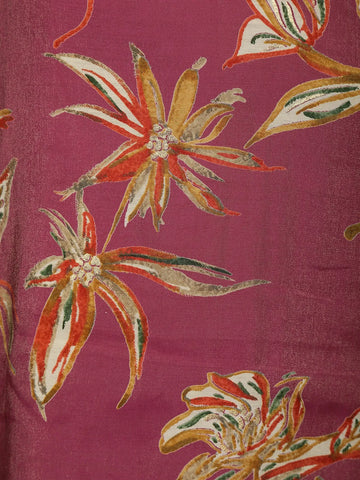 Pink Floral Designed Tissue Silk Salwar Suit - Diadem