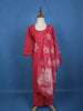 Pink Floral Designed Semi Silk Salwar Suit - Diadem