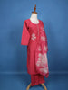 Pink Floral Designed Semi Silk Salwar Suit - Diadem
