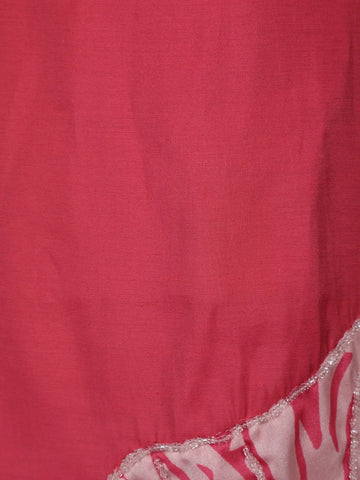 Pink Floral Designed Semi Silk Salwar Suit - Diadem