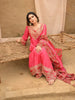 Pink Floral Embroidered Crepe Palazzo Salwar Suit - Diadem