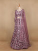 Pink Floral Embroidered Net Lehenga for Bridesmaids - Diadem