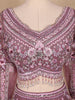 Pink Floral Embroidered Net Lehenga for Bridesmaids - Diadem