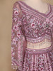 Pink Floral Embroidered Net Lehenga for Bridesmaids - Diadem