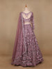 Pink Floral Embroidered Net Lehenga for Bridesmaids - Diadem