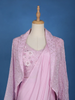 Pink Floral Embroidery Crepe Silk Ready To Wear Saree with Designer Blouse - Diadem