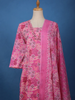 Pink Floral Printed Cotton Salwar Suit - Diadem