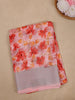 Pink Floral Printed Fancy Cotton Saree - Diadem