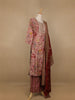 Pink Floral Printed Semi Silk Salwar Suit - Diadem