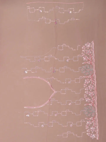 Pink Floral Sequin Embroidered Organza Designer Saree - Diadem