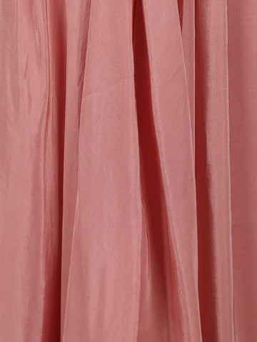 Pink Floral Sequins Embellished Crepe Skirt - Diadem