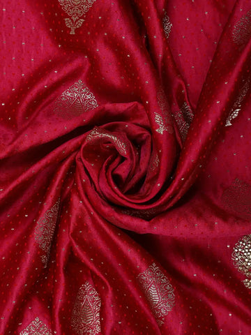 Pink Floral Weave and Stone Work Banarasi Silk Saree - Diadem