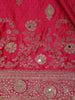 Pink Floral Weave and Stone Work Banarasi Silk Saree - Diadem