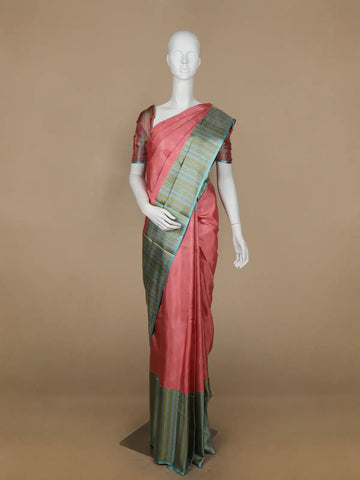 Pink Floral Woven Pure Kanchipuram Silk Saree - Diadem