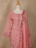 Pink Floral Designed Cotton Salwar Suit - Diadem