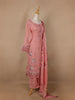 Pink Floral Designed Cotton Salwar Suit - Diadem