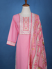 Pink Floral Designed Cotton Salwar Suit - Diadem