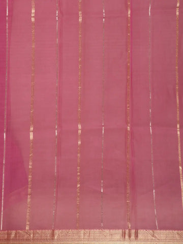 Pink Gold Zari Butta Organza Saree - Diadem